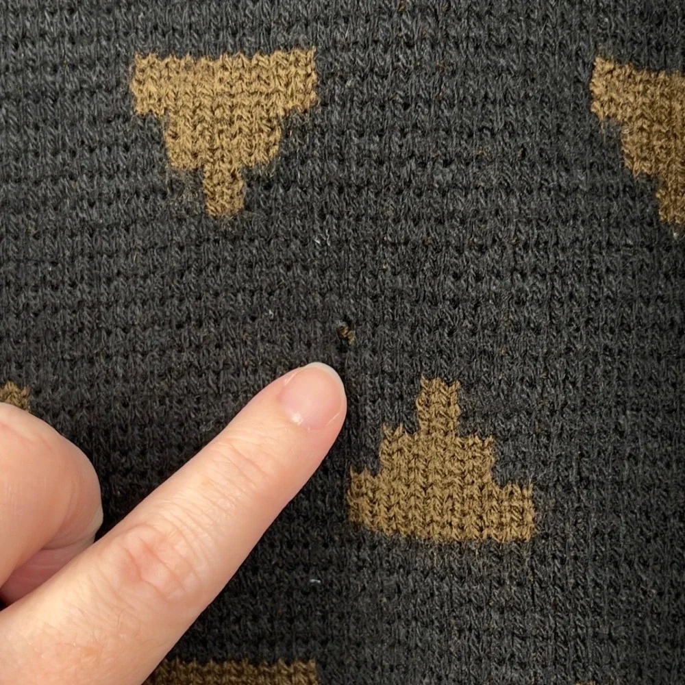 Vintage Cosi L'Uomo Grandpa Cosby Sweater Geometric Mock Neck Large Black Brown - Picture 5 of 9